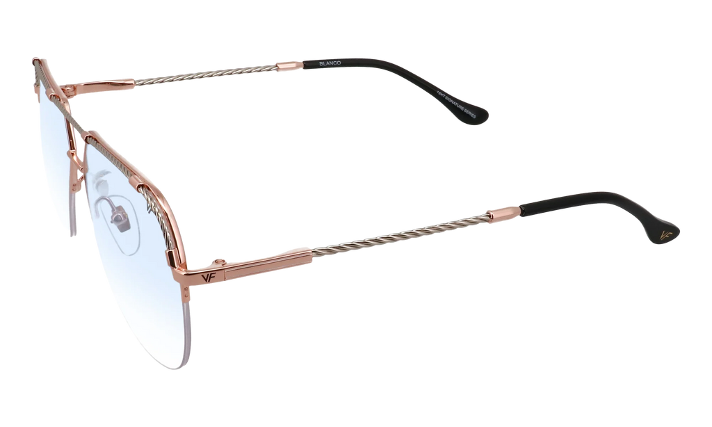 Blanco Half Rim 24KT Two-Tone "Rose / White Gold / Blue Gradient Photochromatic" HRBA2 0007 17A4