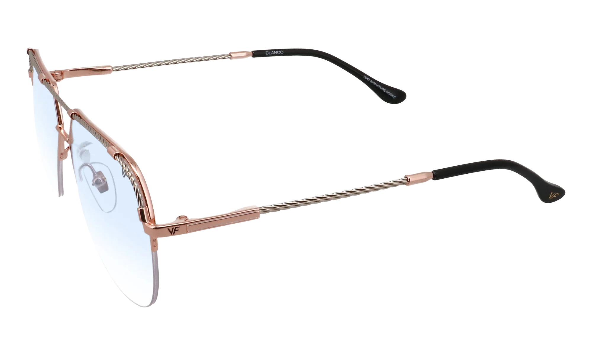 Blanco Half Rim 24KT Two-Tone "Rose / White Gold / Blue Gradient Photochromatic" HRBA2 0007 17A4