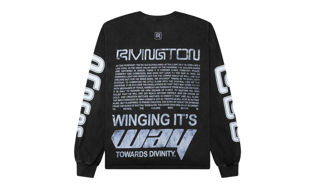 Divinity Paper Garden Long-Sleeve Tee "Faded Black" DIVN LS06 FBLK