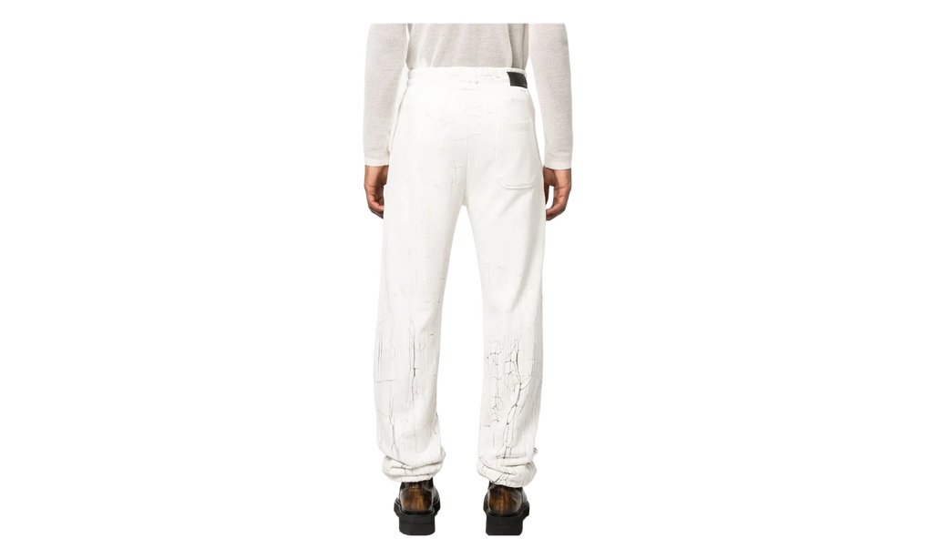 Cracked Dye Logo Sweatpants "White Black" PS23MJL026 100