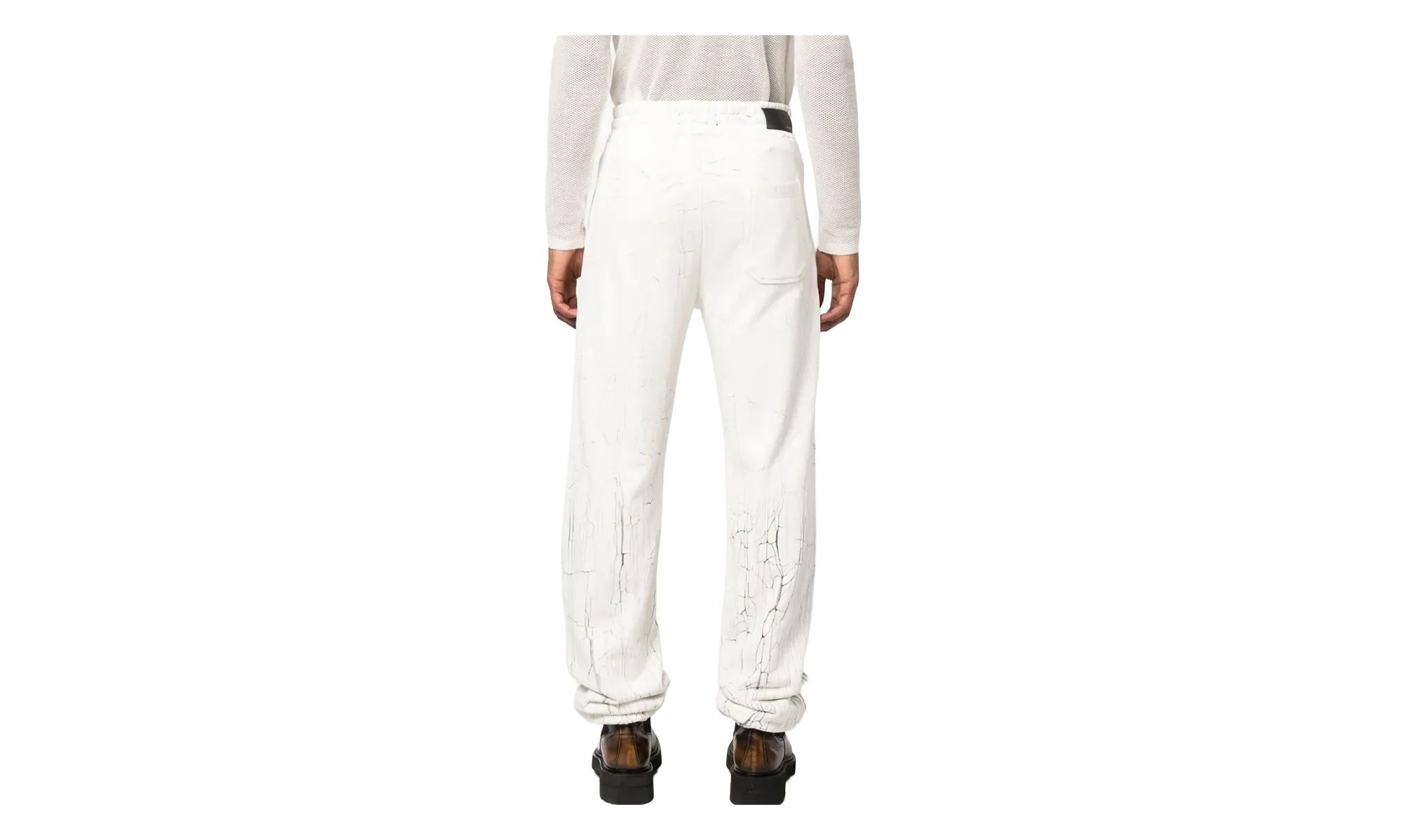 Cracked Dye Logo Sweatpants "White Black" PS23MJL026 100