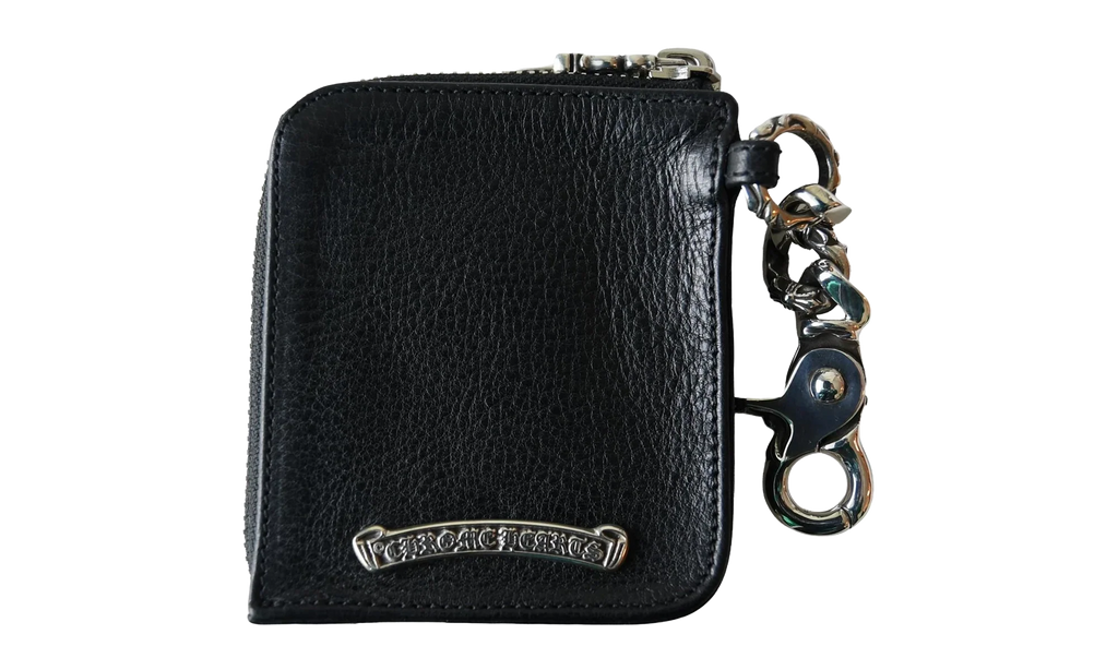 Leather Tiny Zip Cemetery Cross Patch Wallet "Black" CHRM1161