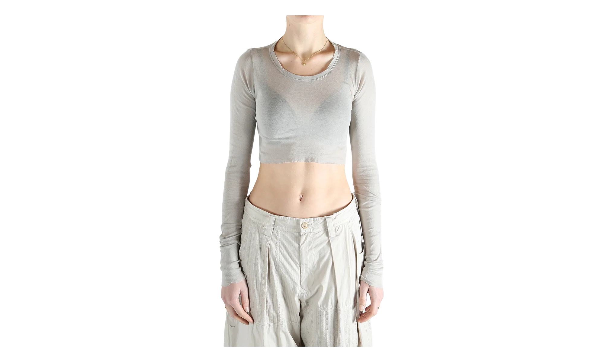 Long Sleeve Crop T-Shirt WMNS "Pearl" RP01F6220 MR 08