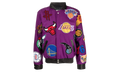 NBA Collage Wool & Leather Jacket "Plum" NBA 101 PLUM