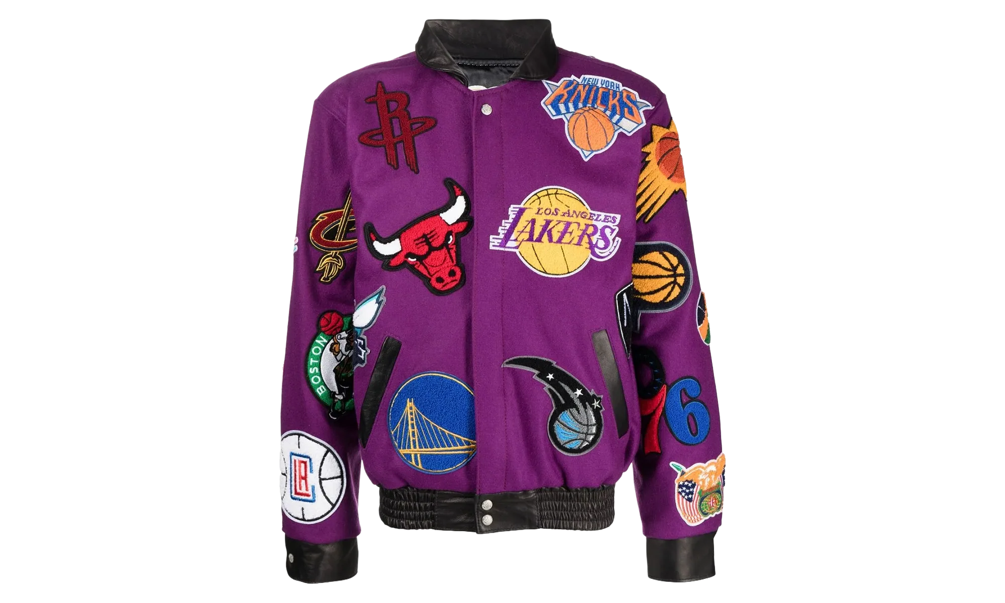 NBA Collage Wool & Leather Jacket "Plum" NBA 101 PLUM