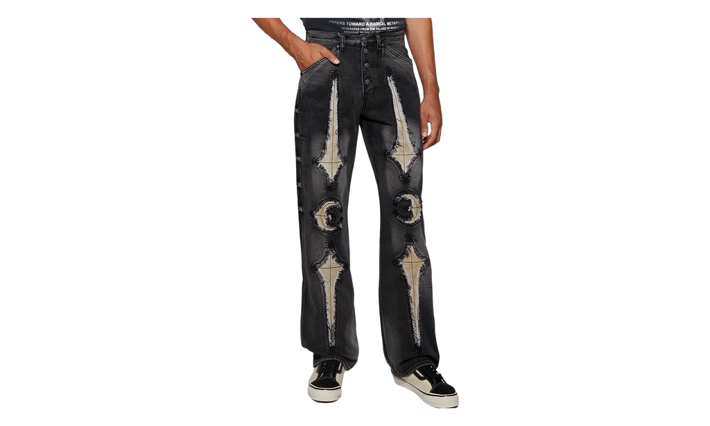 TC Bone Leather Denim Pants "Black" TC25PT2102