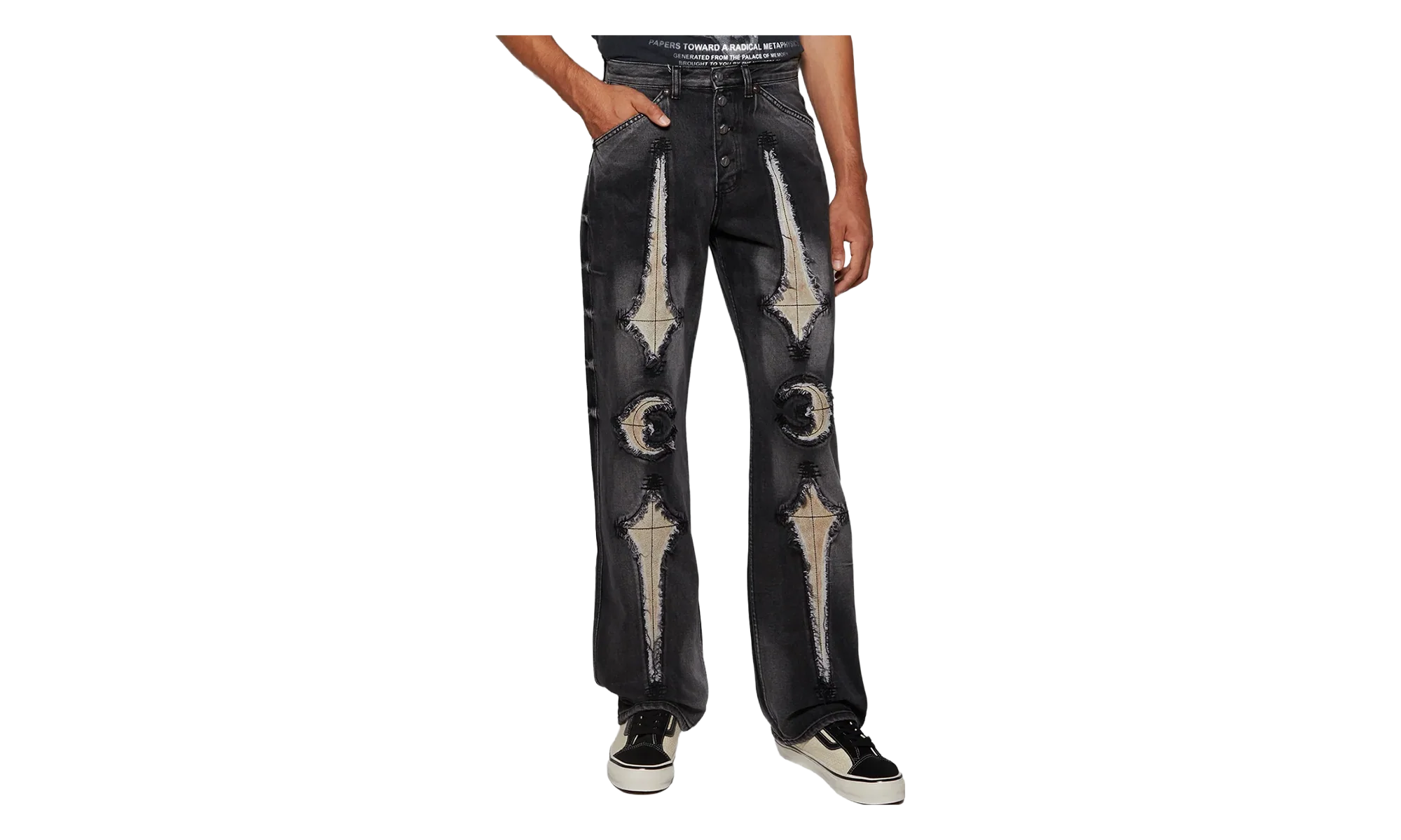 TC Bone Leather Denim Pants "Black" TC25PT2102