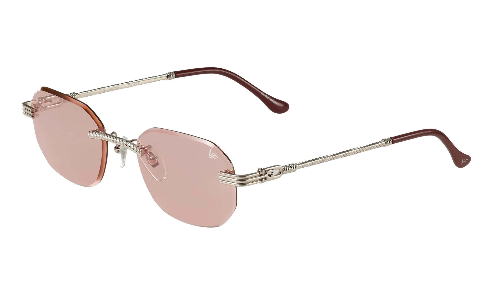 Hustler Rimless Drill Mount 24KT "White Gold / Blossom Pink" DMHU2 0047 44C4