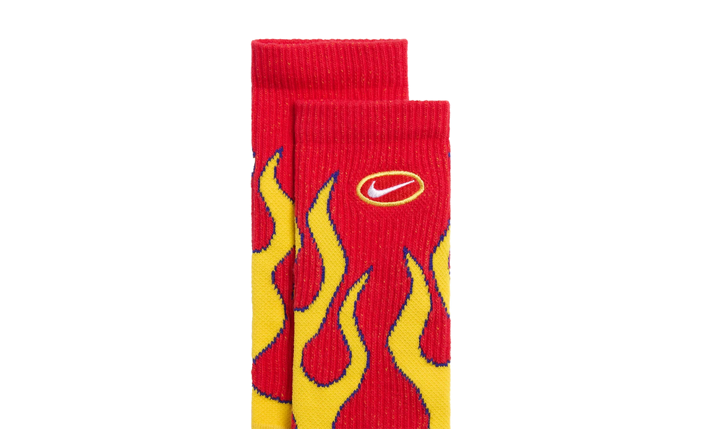 Everyday Plus Cushioned Crew Socks "Red Yellow Flames - (1 Pair)" IB2285 657