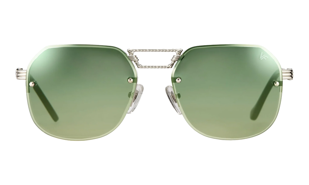 CEO Bevel Rimless Drill Mount 18KT "White Gold / Pastel Green Gradient Flash Silver" DMCE2 0008 48B3