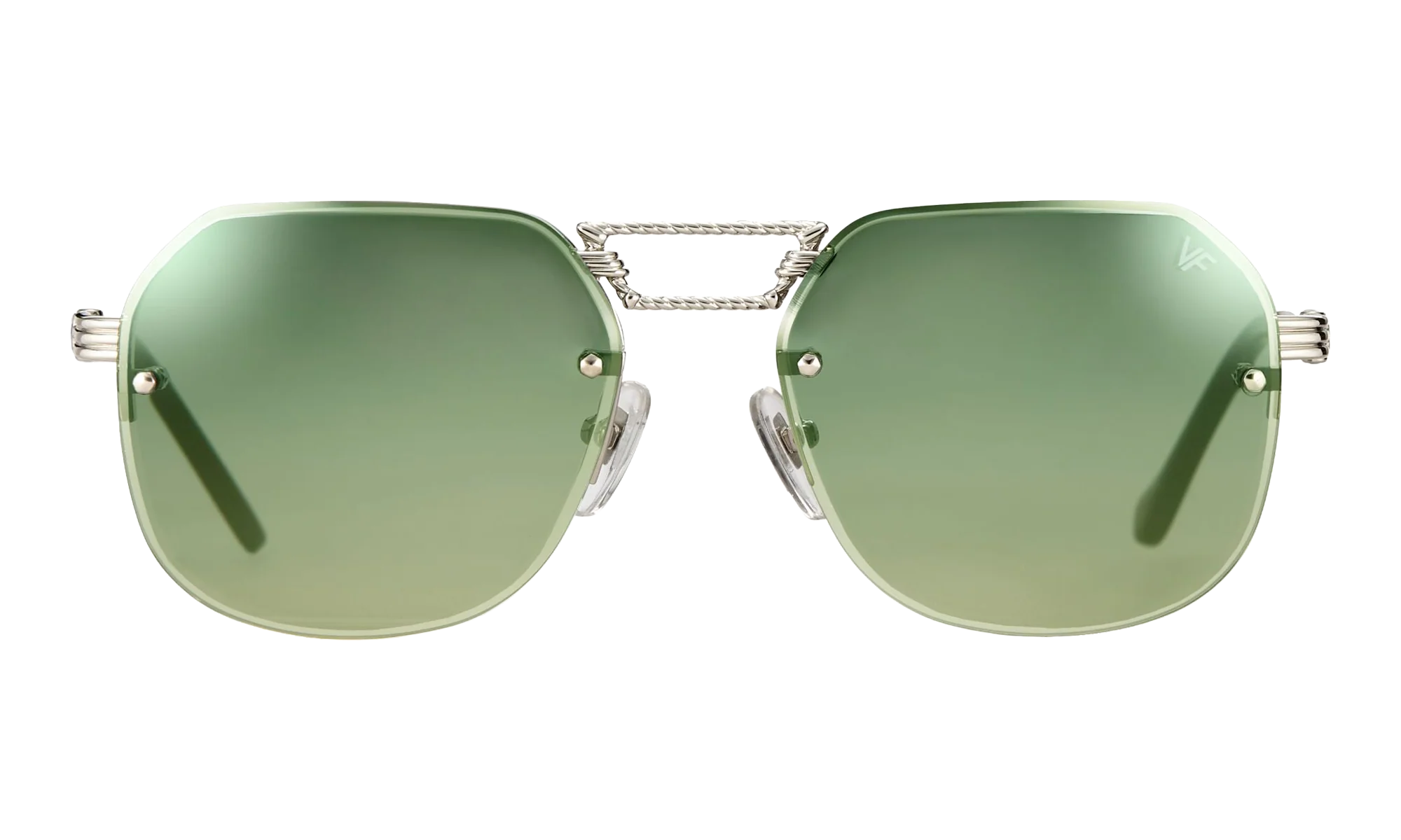 CEO Bevel Rimless Drill Mount 18KT "White Gold / Pastel Green Gradient Flash Silver" DMCE2 0008 48B3