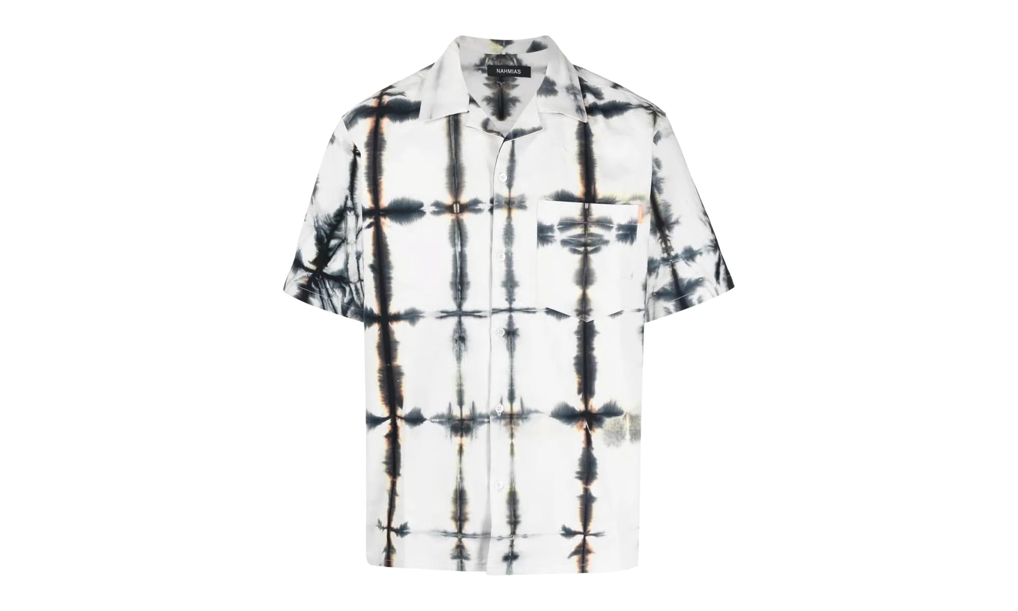 Tie Dye Short-Sleeve Button Down Shirt "White" SS23 W1 SH4 321 GREE