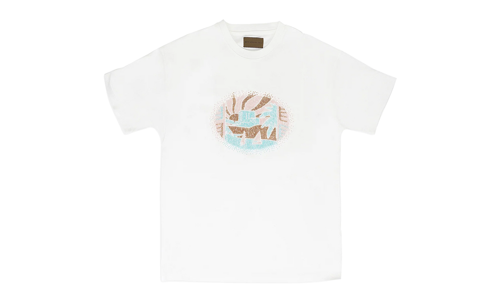 BEADED NILE RIVER T-SHIRT "White" BRC-MTPS-0004