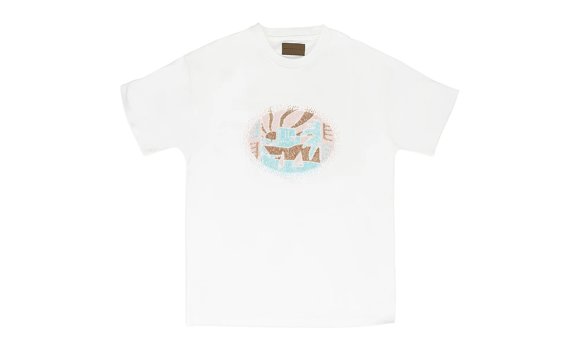 BEADED NILE RIVER T-SHIRT "White" BRC-MTPS-0004