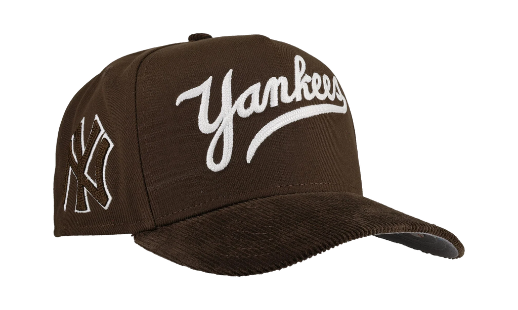 9FIFTY New York Yankees A Frame Chainstitch Snapback Hat "Brown / Walnut - Corduroy Visor" NE280