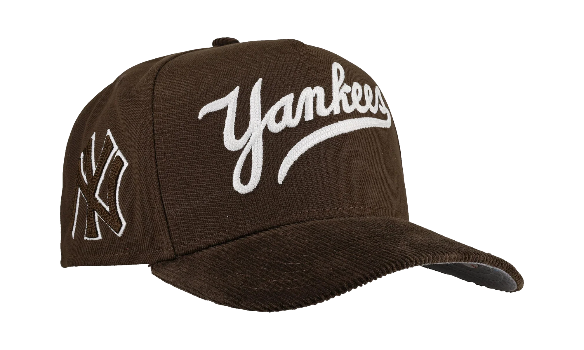 9FIFTY New York Yankees A Frame Chainstitch Snapback Hat "Brown / Walnut - Corduroy Visor" NE280