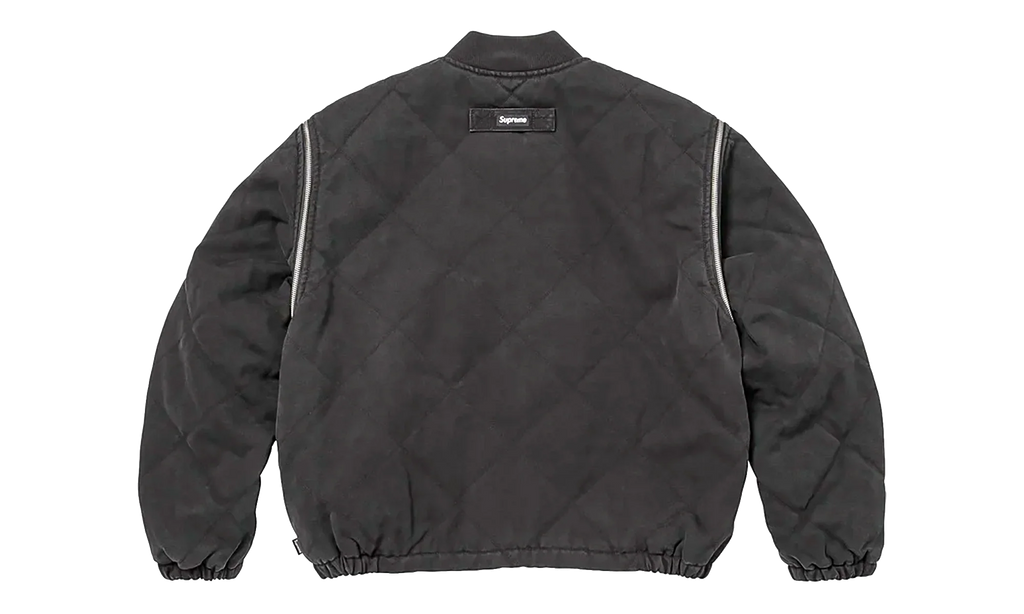 Zip-Off Sleeve Quilted Bomber Jacket "Black" SU26991