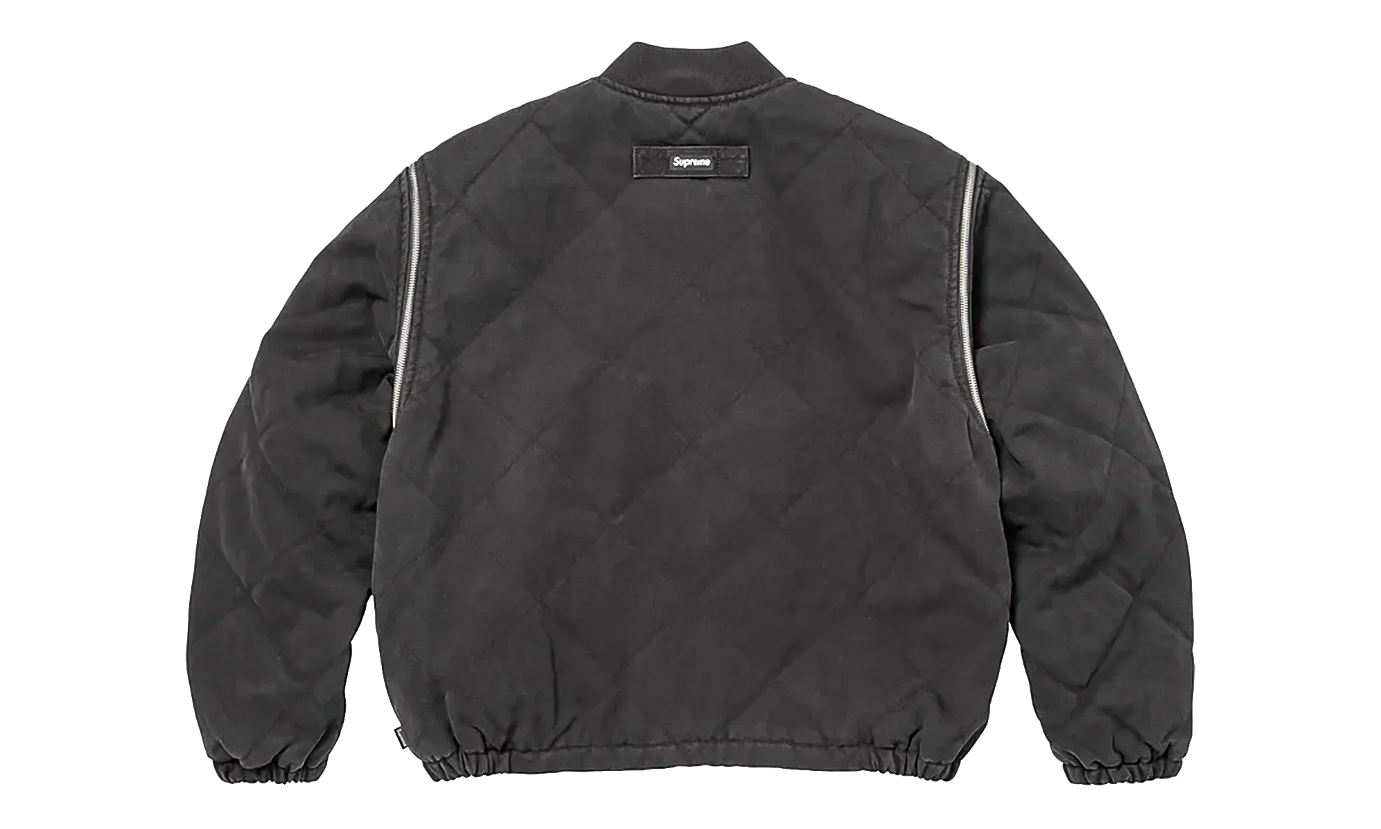 Zip-Off Sleeve Quilted Bomber Jacket "Black" SU26991