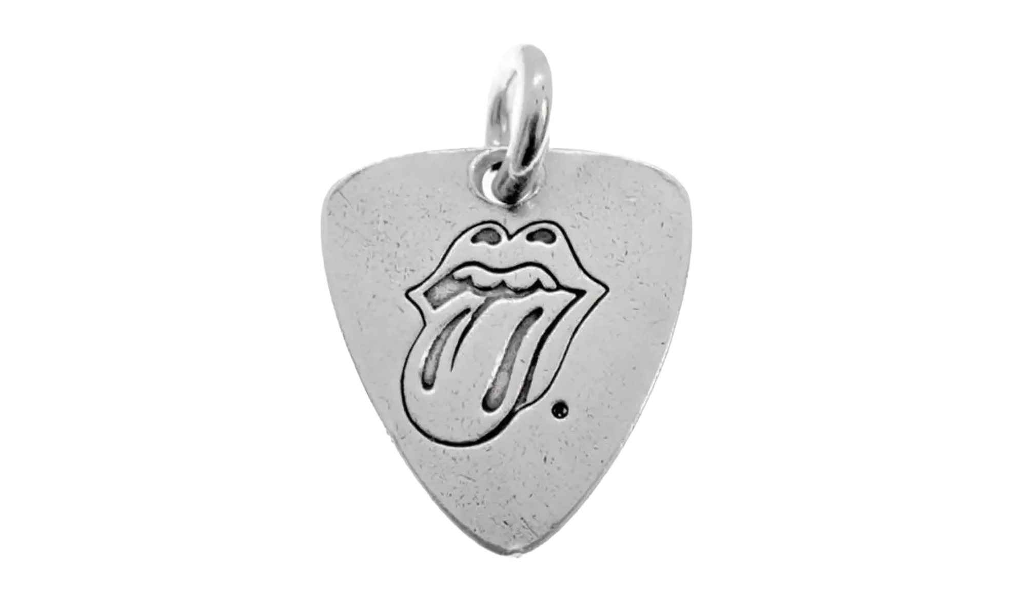 stones lip tongue Guitar Pick Charm & Ball Chain "Silver" CHRM0735