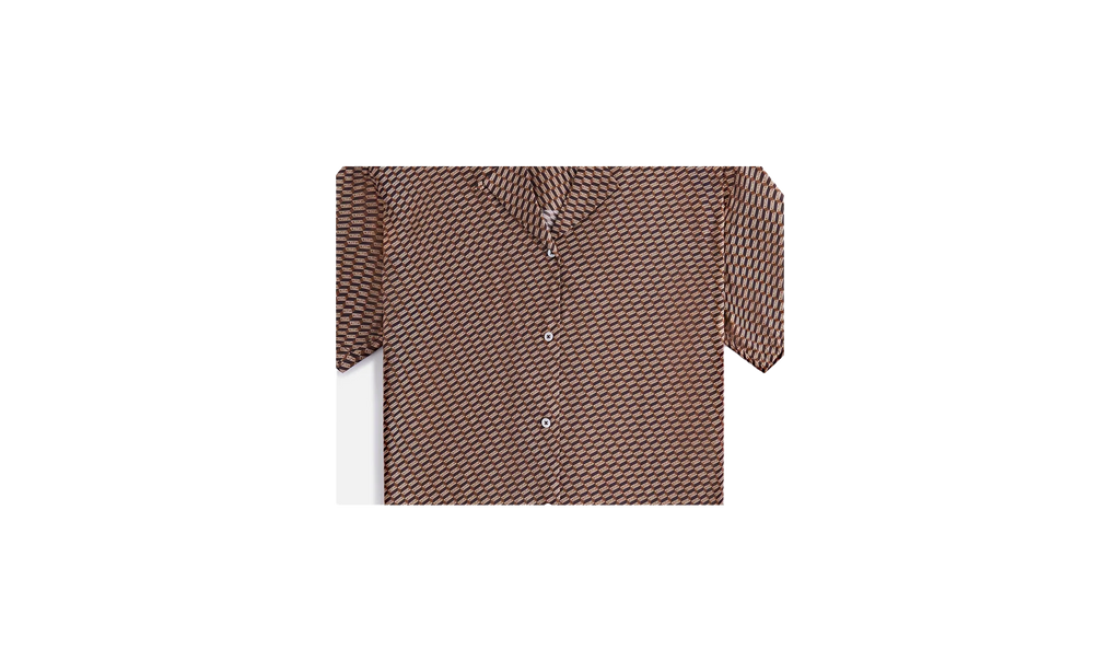 Elena Monogram Silk Camp Shirt WMNS "Brown" khw030292 210