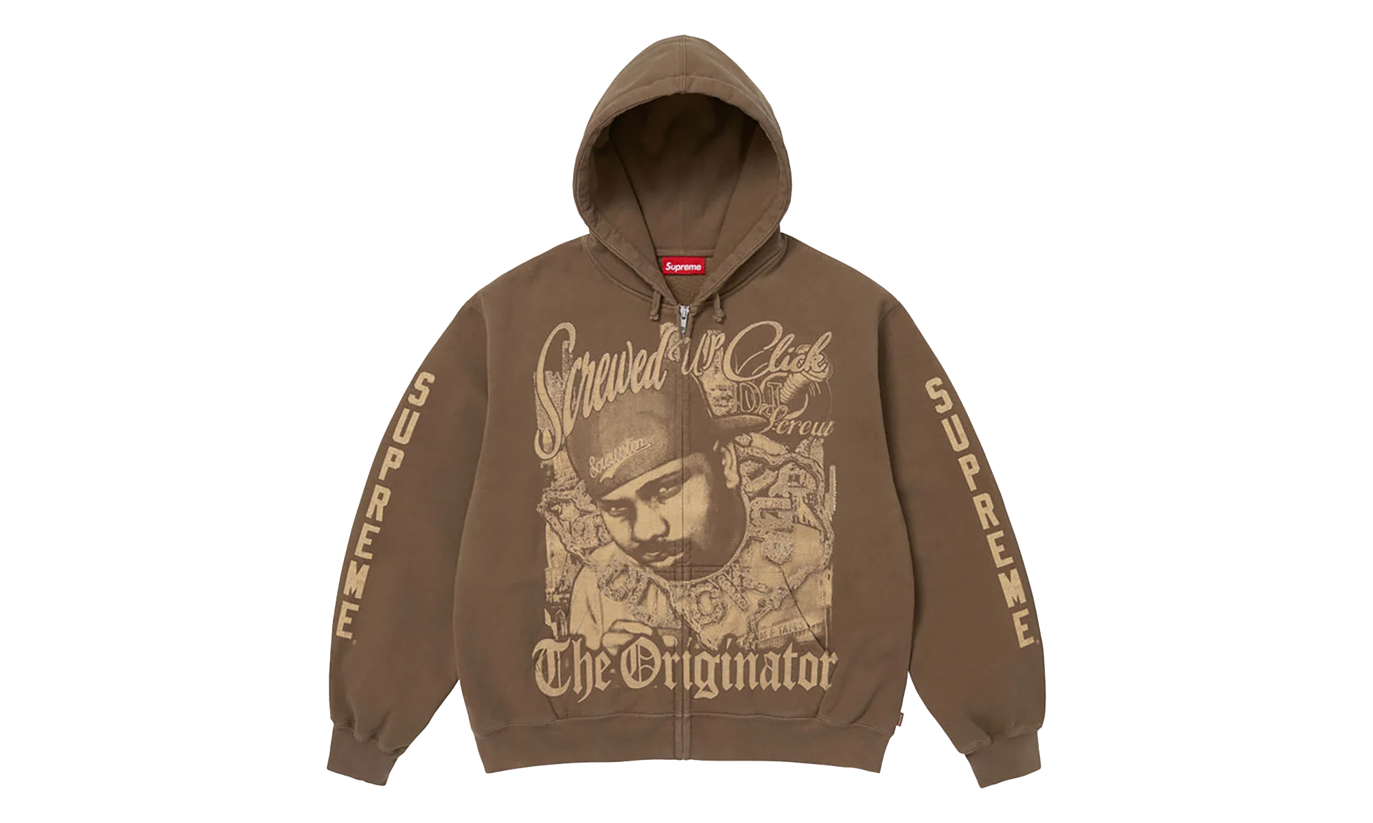 DJ Screw Zip Up Hooded Sweatshirt "SS26 - Dusty Brown" SU27357