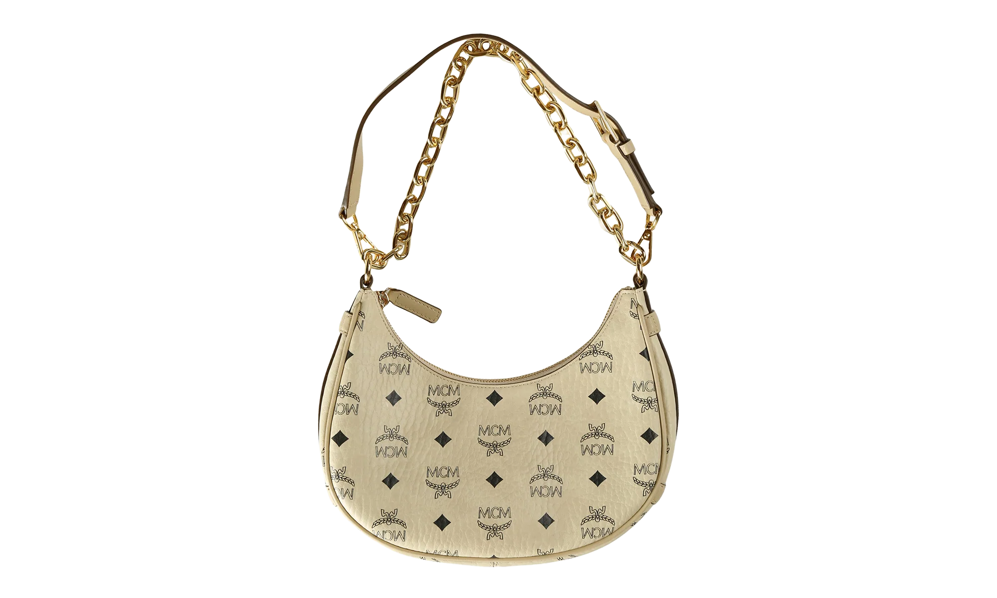 Aren Vi Hobo Bag "BEIGE/BLACK - Small" MWHFATA02 BEIGEBLACK