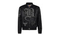 Chicago Bulls Leather Old English Varsity Jacket "Black" NBA CHI BUL 102
