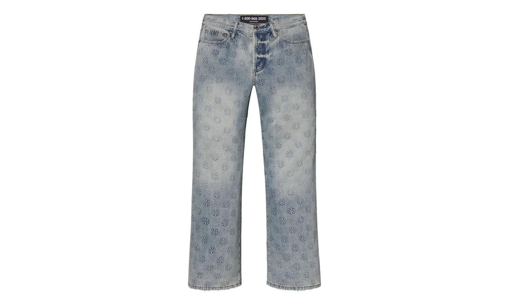 Embossed Denim Pants "Blue" 10031707