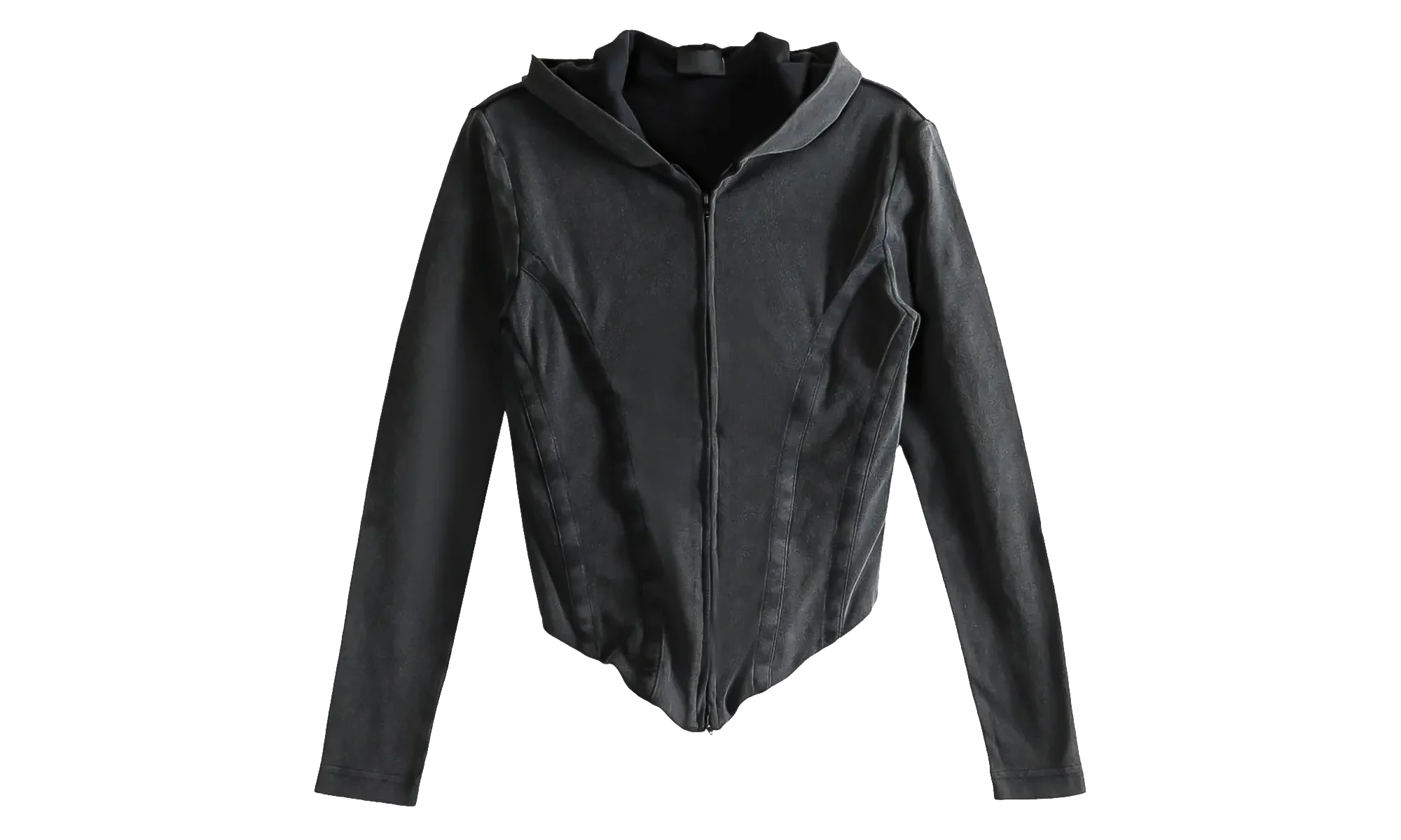 Corseted Zip-Up Hoodie WMNS "Washed Black" 850441 TTVF6 1055