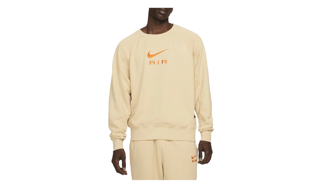 Sportswear Air French Terry Crew Sweatshirt "Sesame / Safety Orange" DV9829 252
