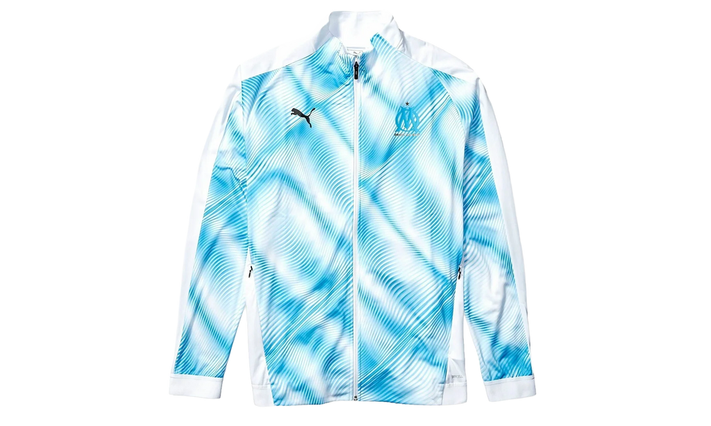 Olympique de Marseille Stadium Jacket "Puma White / Bleu Azur" 755872 01