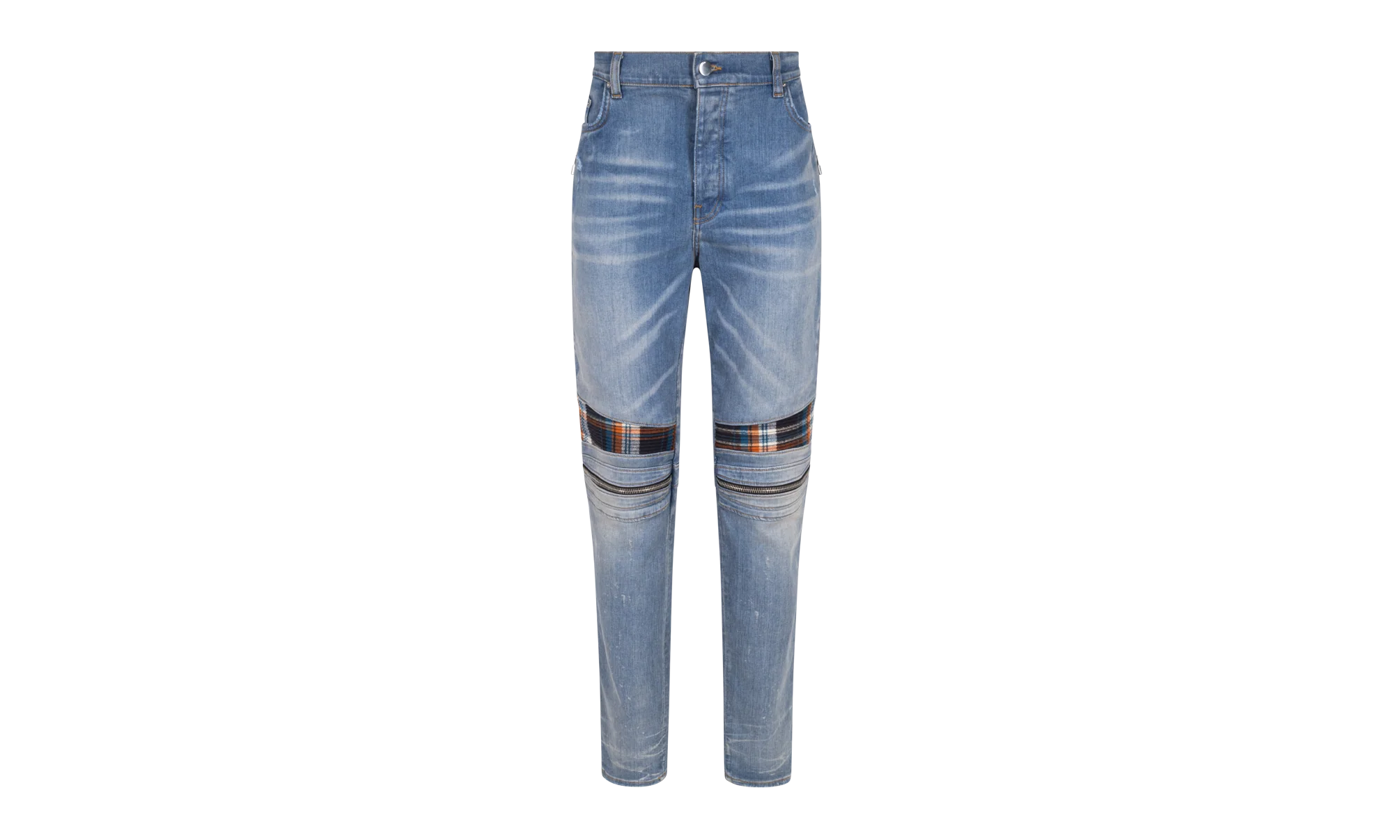 MX2 PLAID Straight-Fit Jeans "Clay Indigo / Orange" MDS194 481