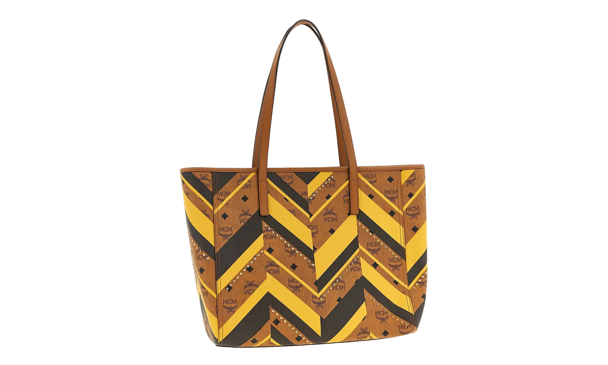 Medium Toni Mega Monogram Shopper in Visetos "Cognac" MWPFAMT02CO001