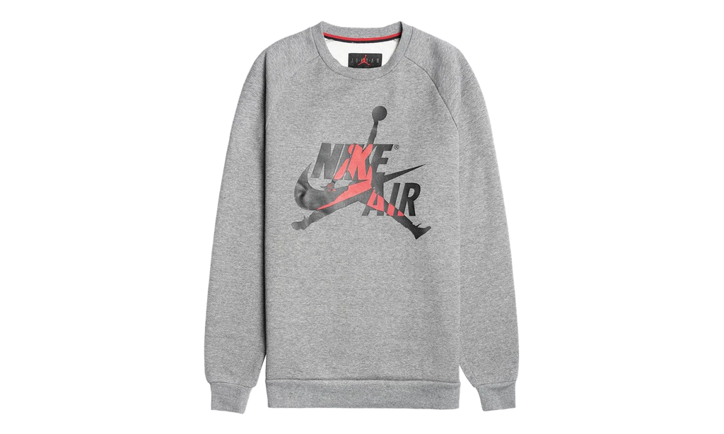 Air Jordan Jumpman Classics Crewneck Sweatshirt "Carbon Heather / Black" BV6006 091