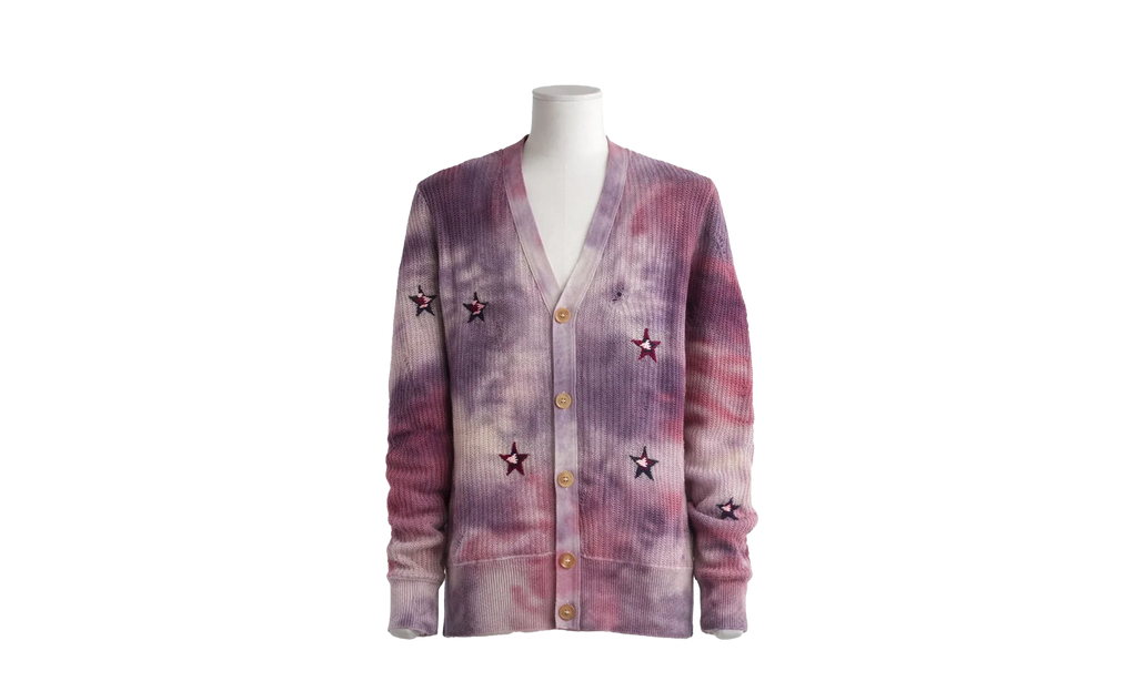 Tie Dye Stars Cardigan Sweater "Multi-Color" Y0W05279CC MUL