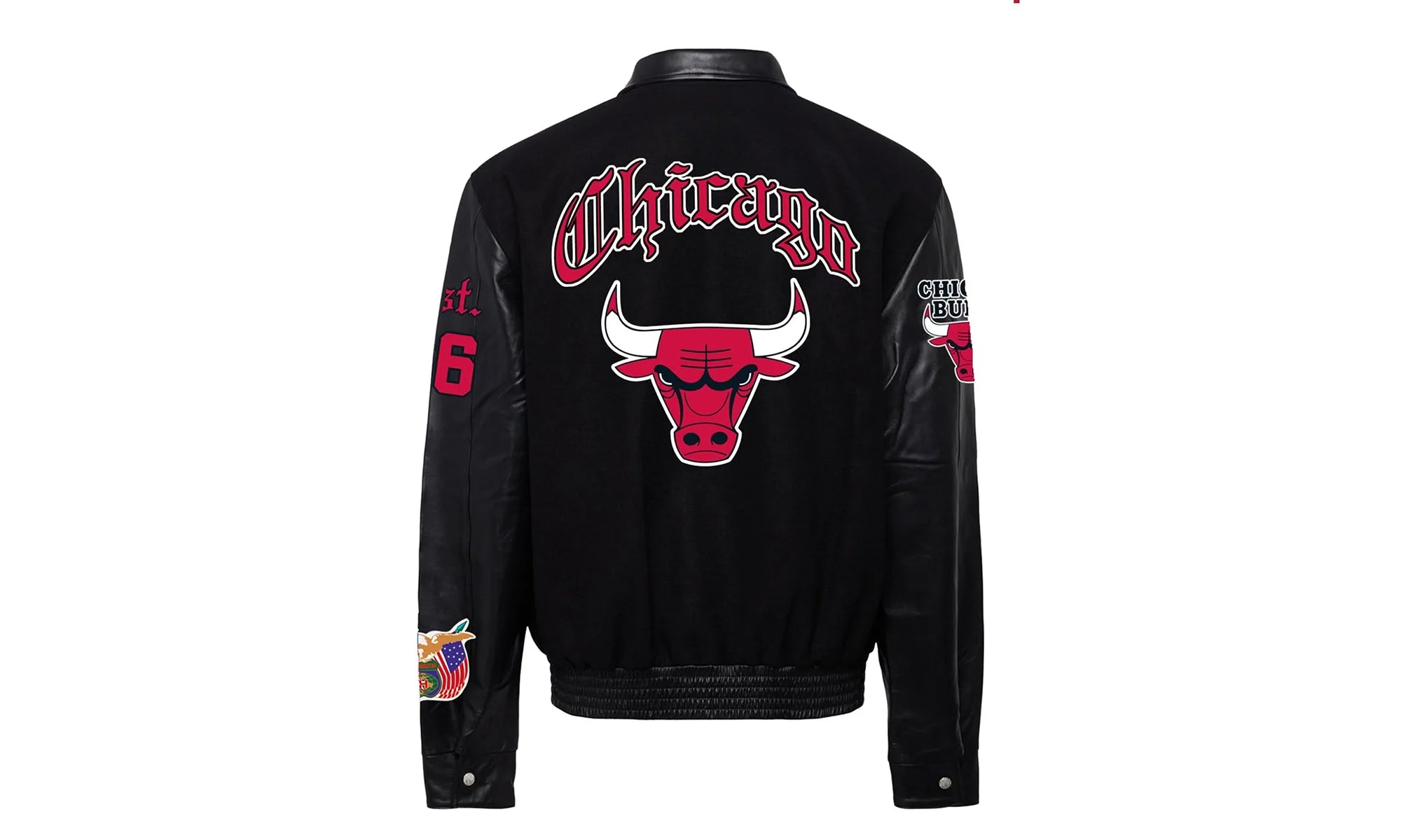 Chicago Bulls Wool & Leather Old English Varsity Jacket "Black" NBA CHI BUL 109