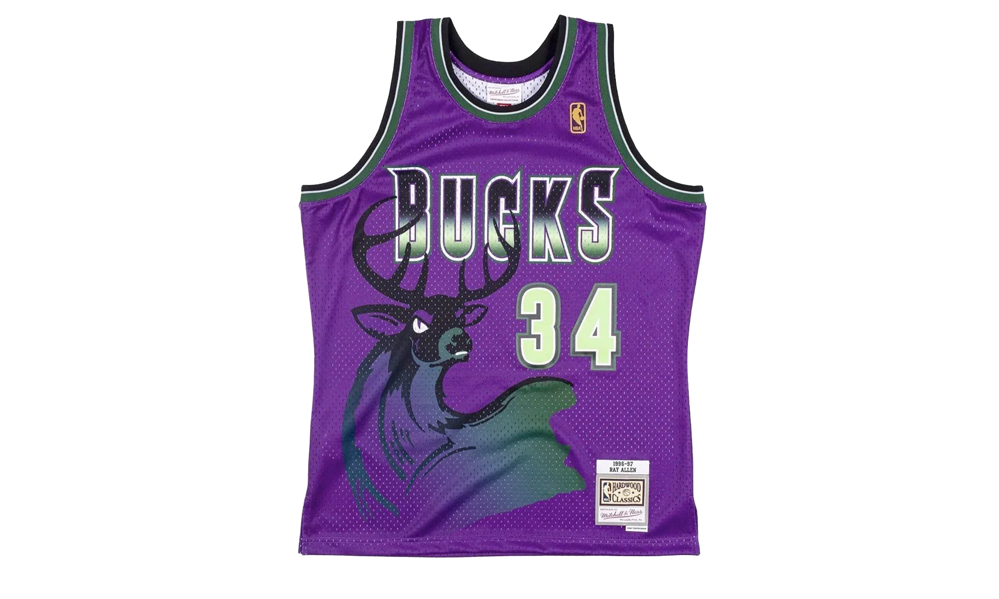 NBA Ray Allen Reload Swingman Jersey "1996 Milwaukee Bucks - Purple" SMJYCP19294 MBUPURP96RAL