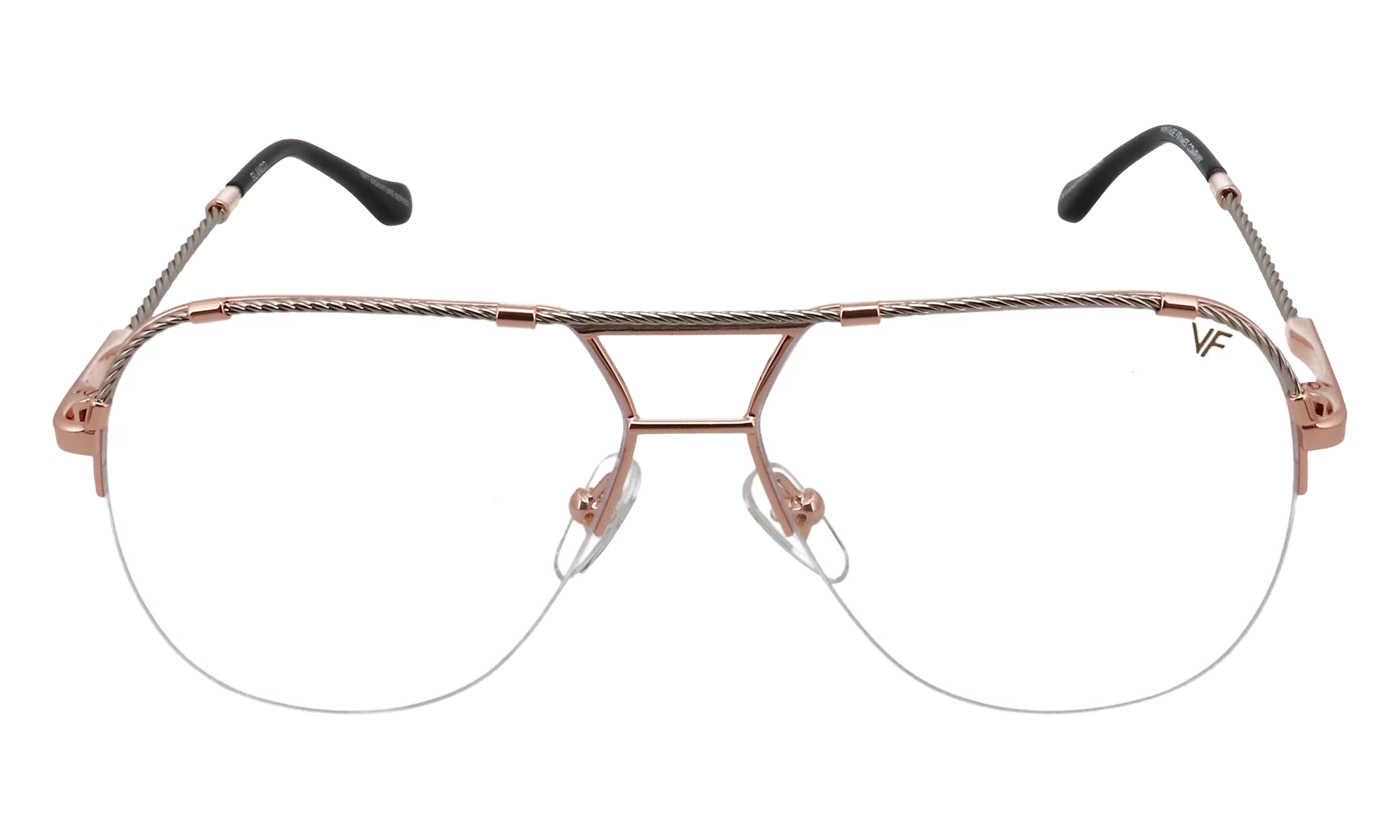 Blanco Half Rim 24KT Two-Tone "Rose / White Gold / Smoke Gradient Photochromatic" HRBA2 0010 2D4