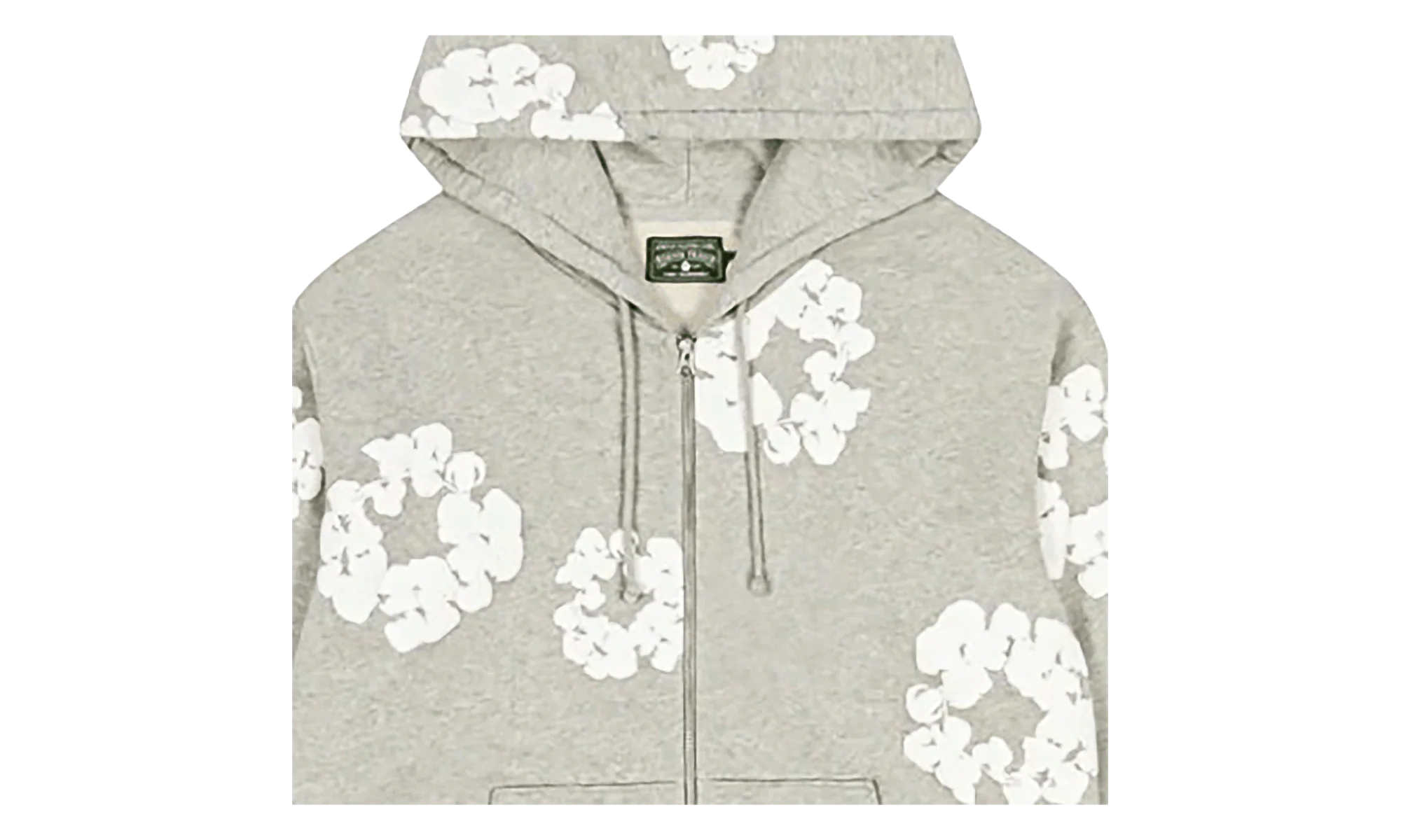 Cotton Wreath Zip Up Hooded Sweatshirt "Grey" DT373