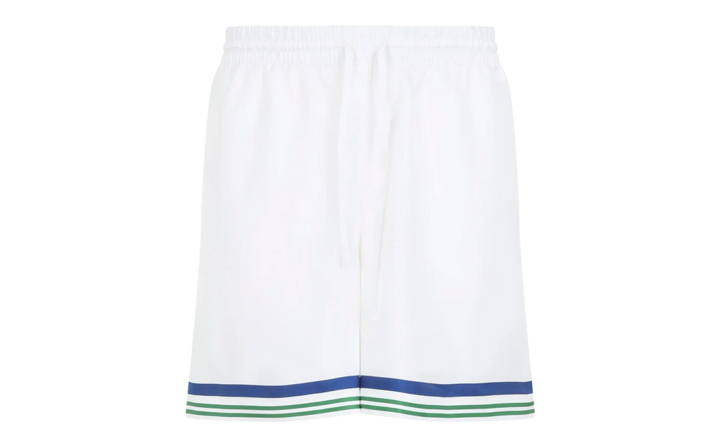 Tennis Club Icon Silk Twill Shorts "White" M AW25 TR 012 01