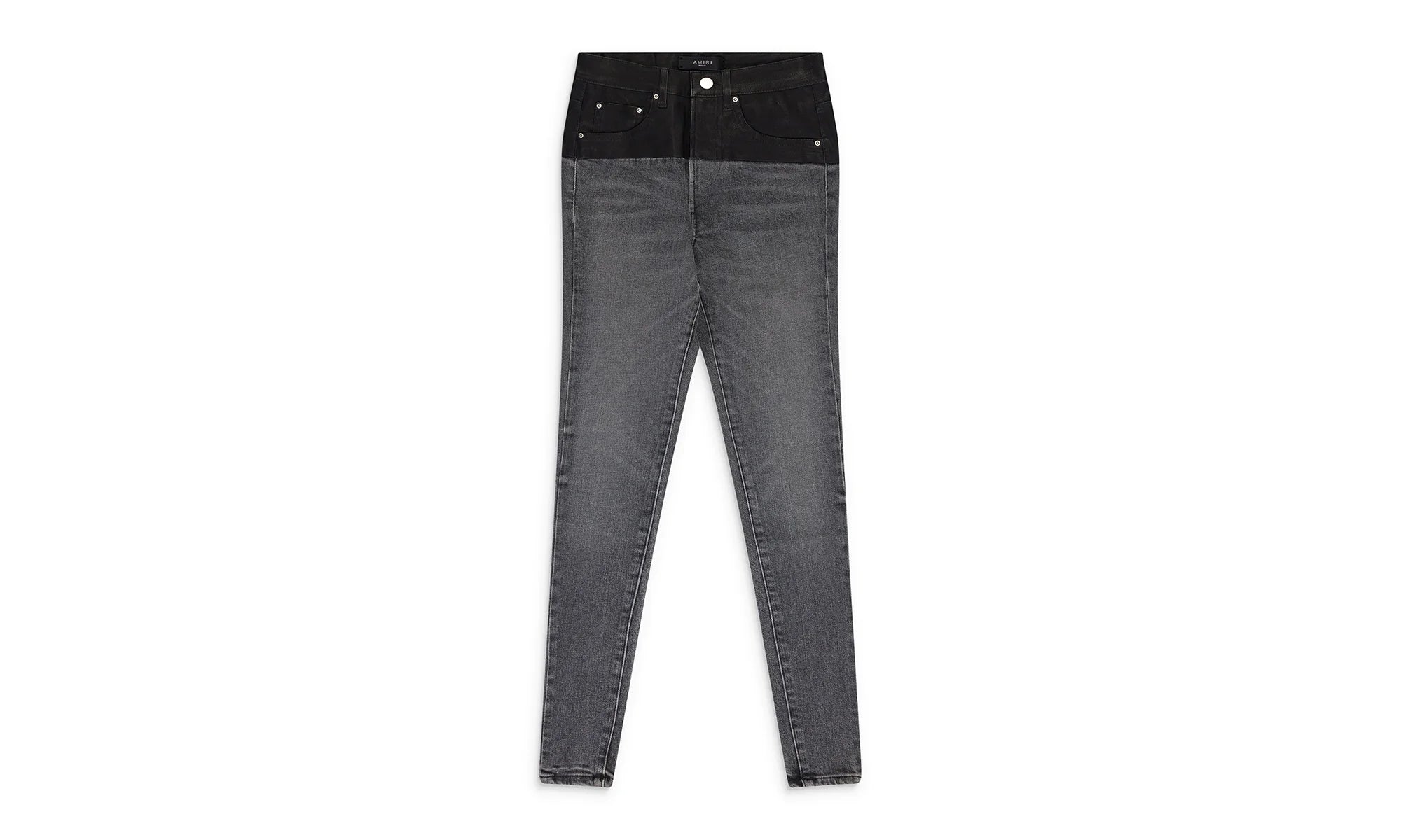 Contrast Leather Skinny Jeans Wmns "Grey" PS22WDS071_BLUE