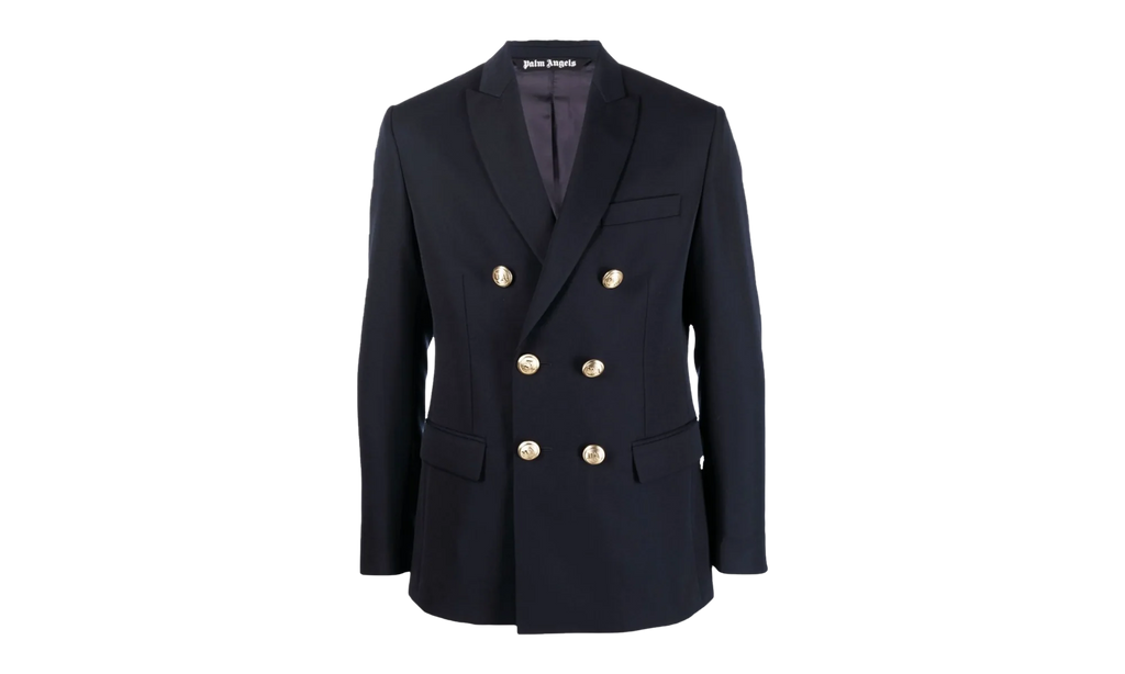 Embroidered Double Breasted Blazer "Navy" PMEN023S22FAB0014676