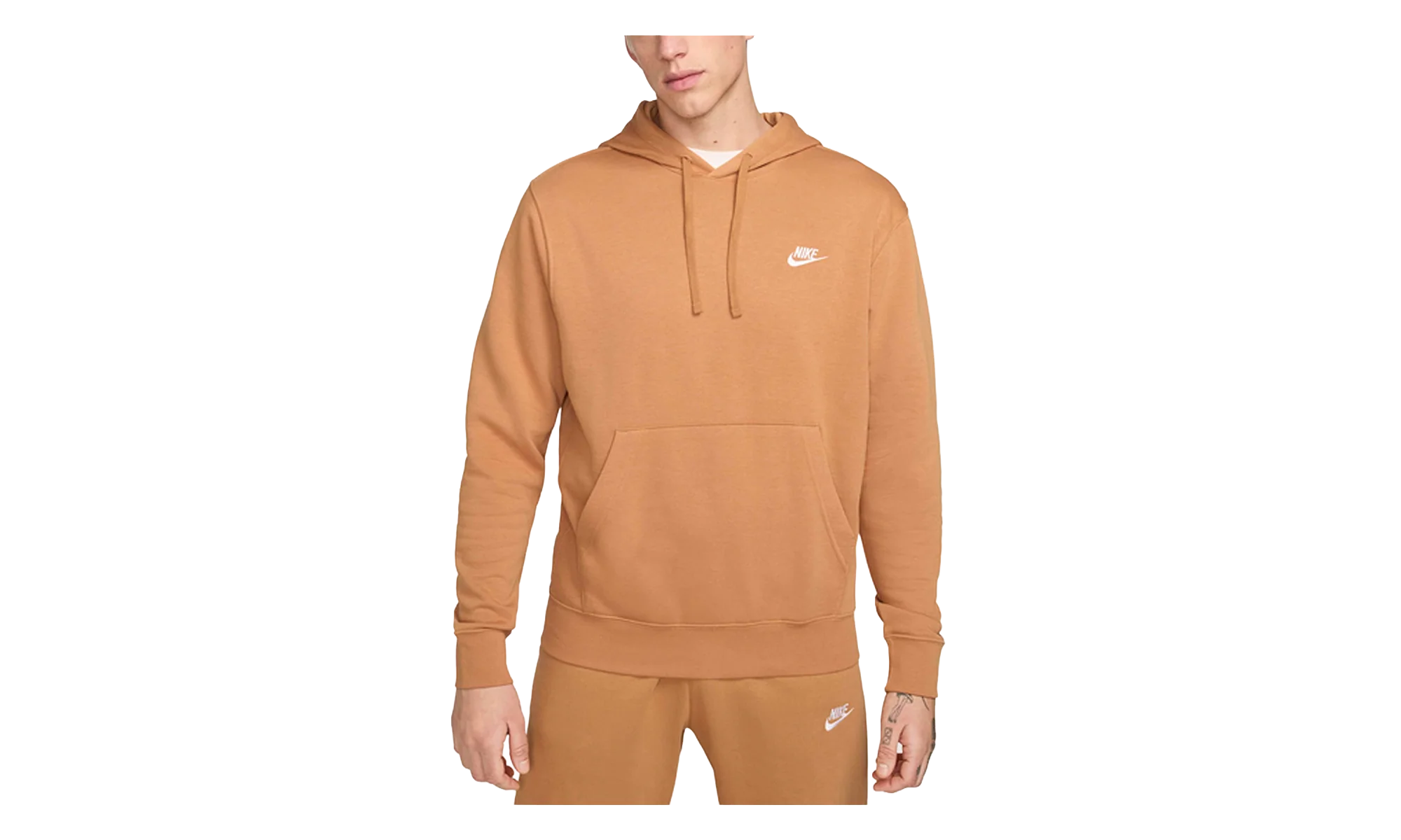 Sportswear Club Fleece Embroidered Hoodie "Flax / Flax / White" BV2654 224
