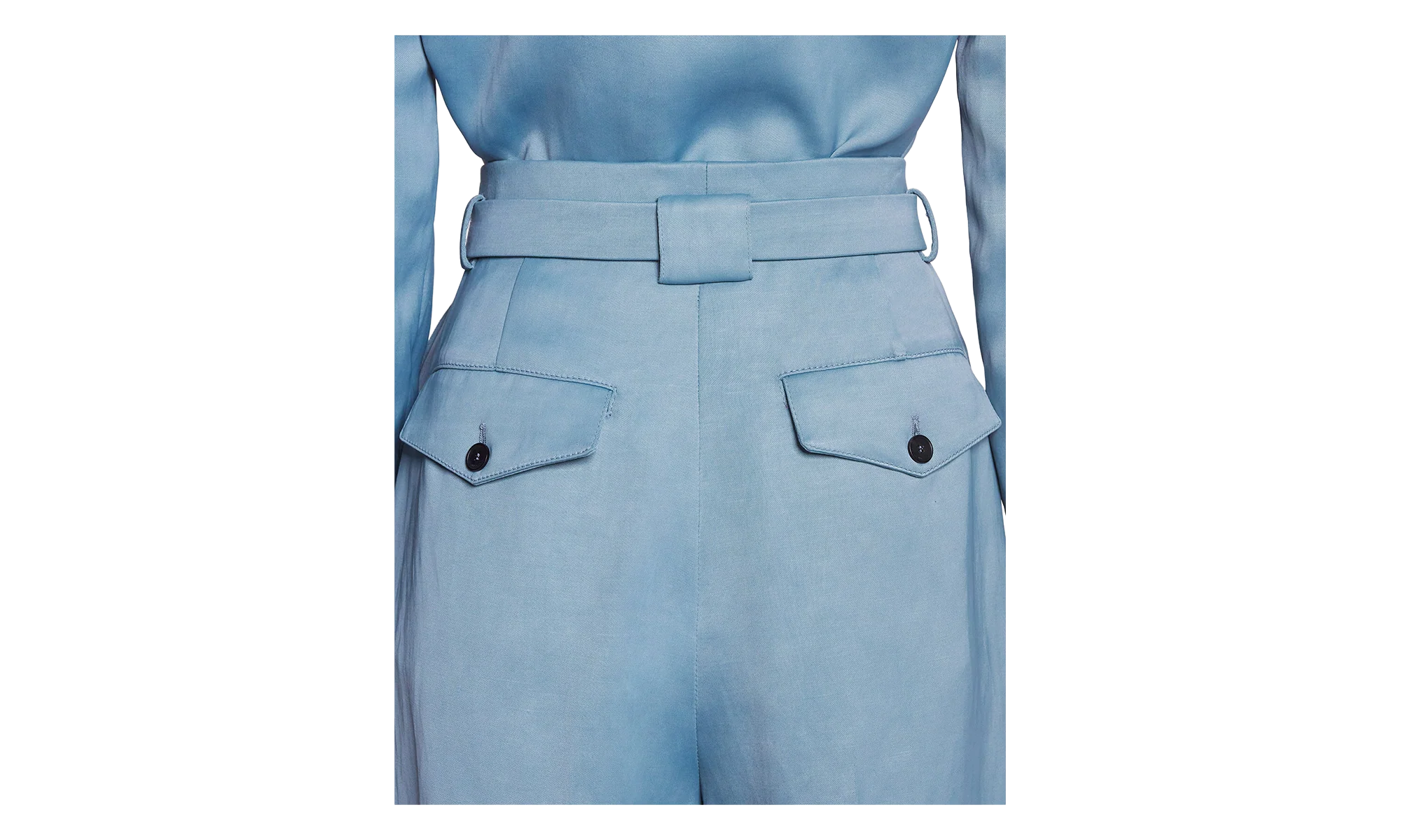 WIDE-LEG TAILORED TROUSERS "SKY BLUE" RW TR0003 5924 E24 165