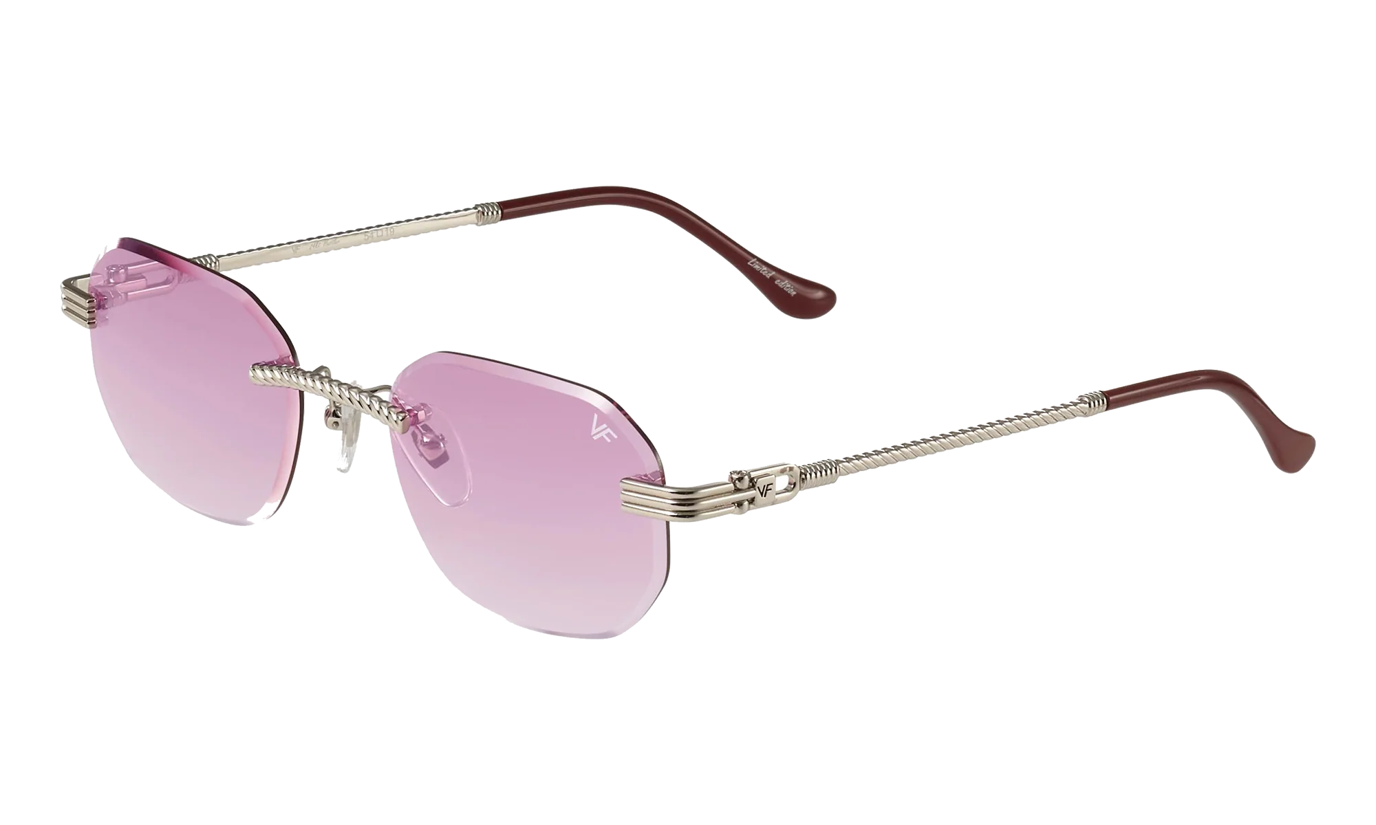 Hustler Rimless Drill Mount 24KT "White Gold / Gum Drop" DMHU2 0041 42D6