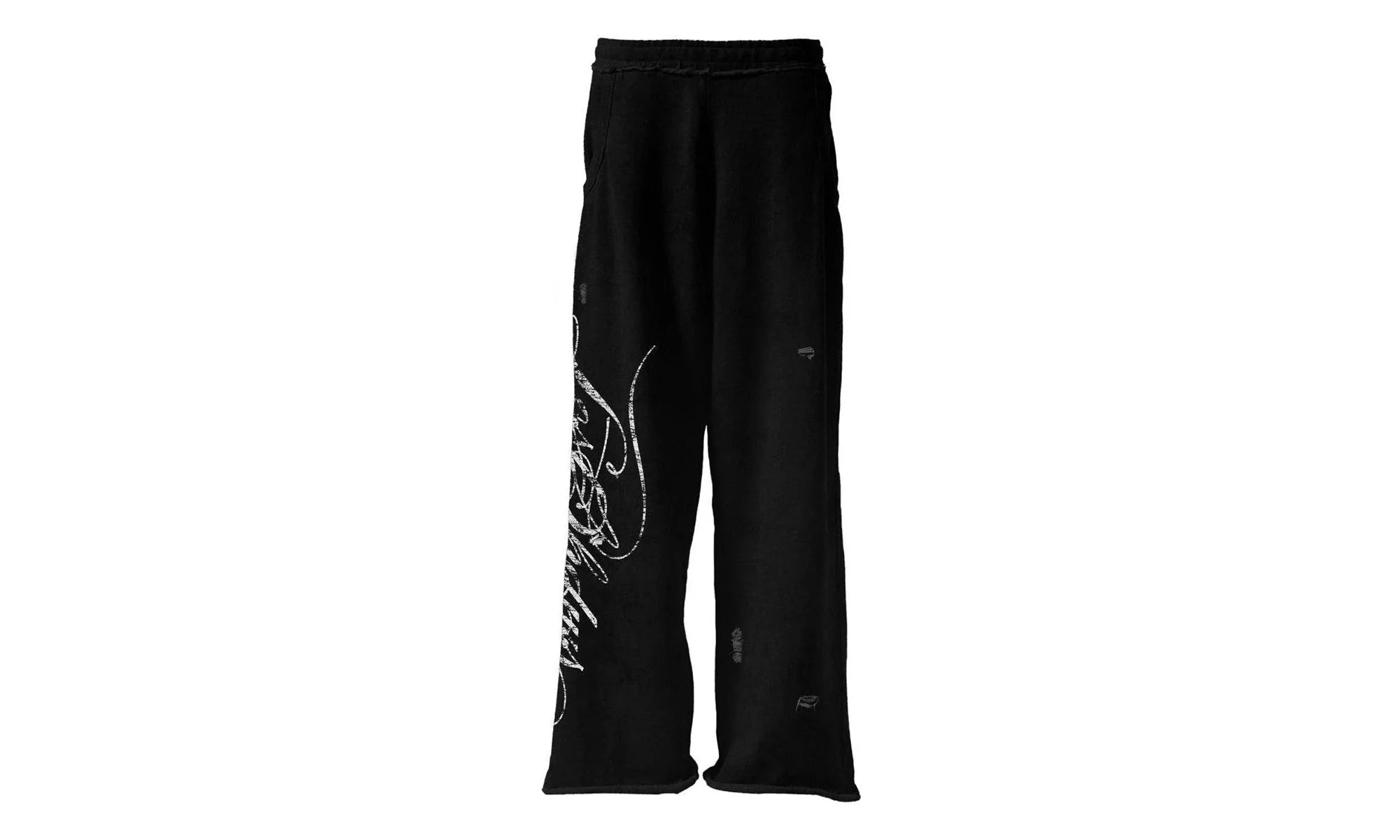 Distressed Script Sweatpants "Black" 10062655