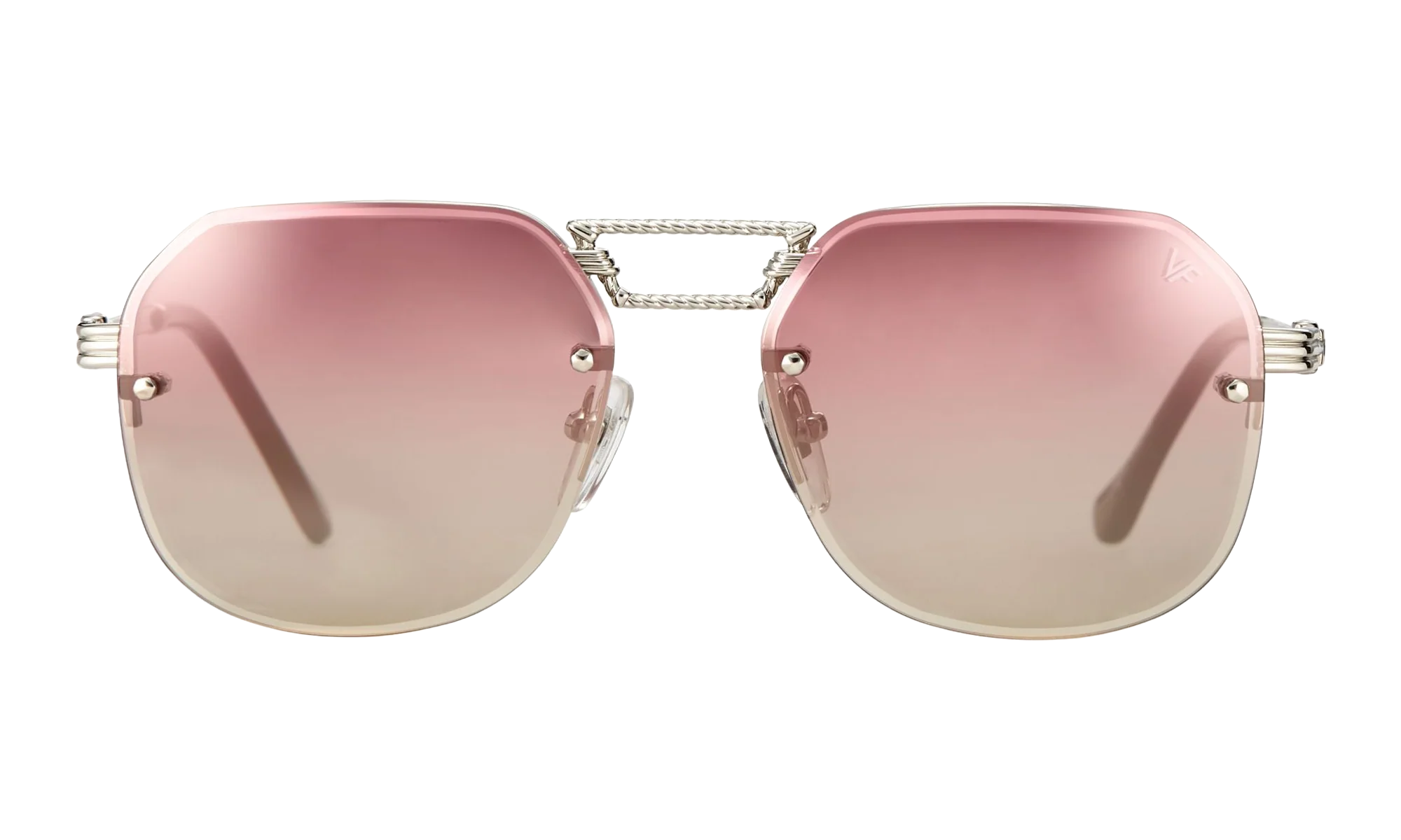 CEO Bevel Rimless Drill Mount 18KT "White Gold / Pastel Red Gradient Flash Silver" DMCE2 0010 48B2
