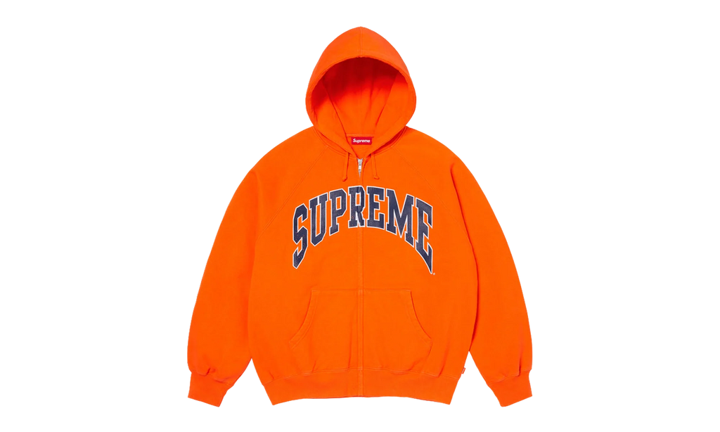 Cracked Raglan Zip Up Hooded Sweatshirt "SS26 - Dark Orange" SU27505