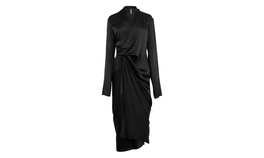 Charmeuse Wrap Dress WMNS "Black" RP02E4560 SCH 09
