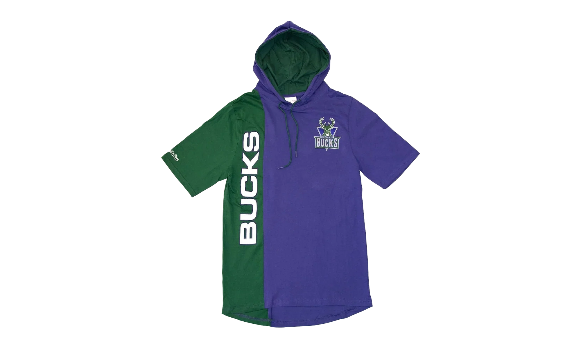 NBA Short Sleeve Split Hoodie "Milwaukee Bucks - Purple / Green" HDSSAJ19008 MBUPRGN